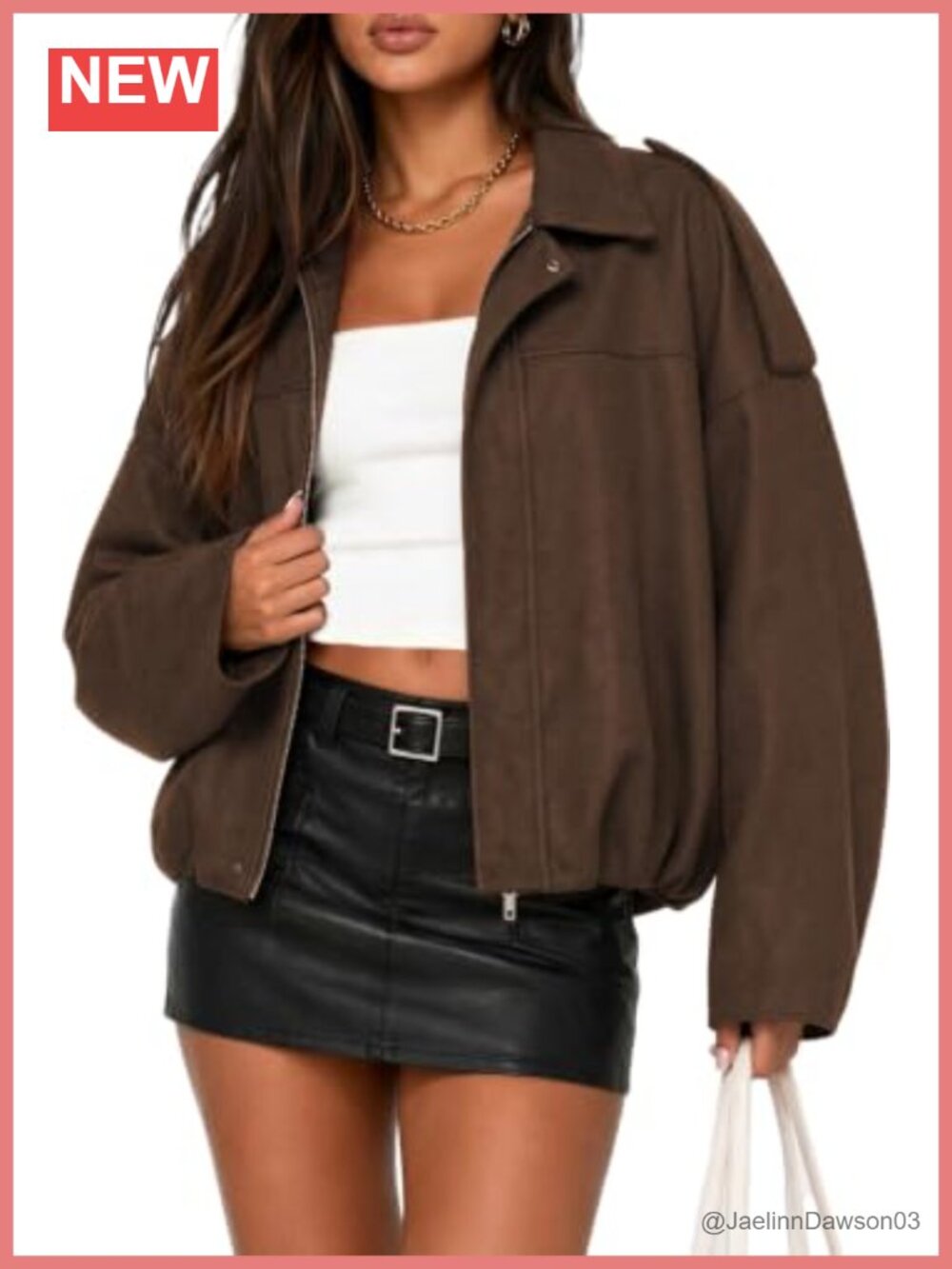 Faux Suede Bomber Jacket Womens Oversized Zip Up Batwing Sleeve Casual Fall Coat